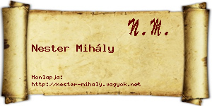Nester Mihály névjegykártya