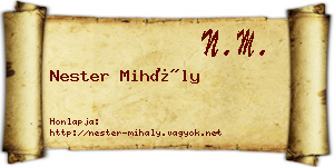 Nester Mihály névjegykártya