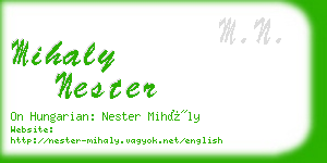 mihaly nester business card